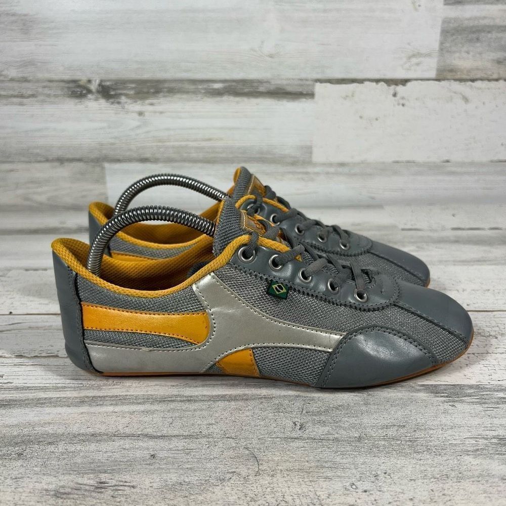Women’s Gray and Yellow Athletic Sneakers